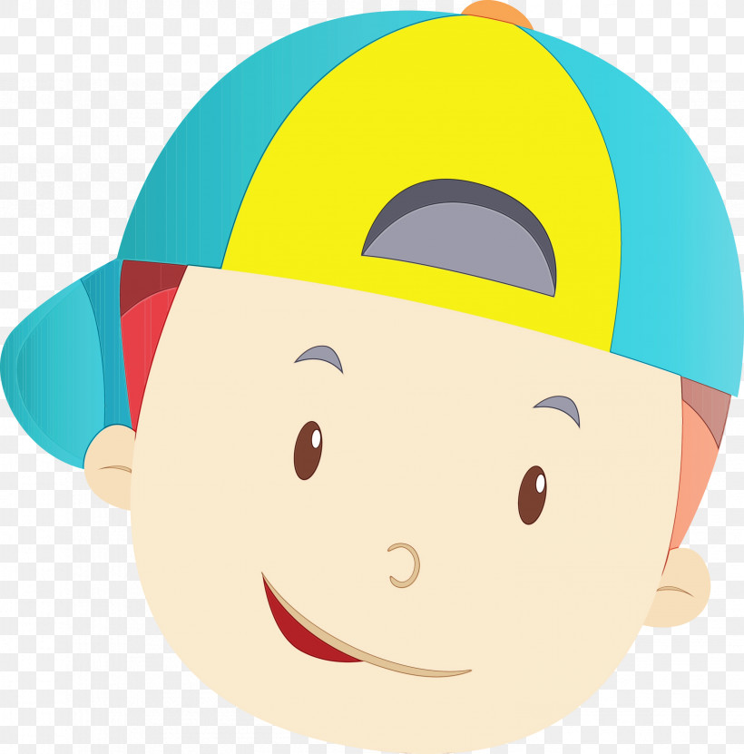 Smiley Character Green Headgear Forehead, PNG, 2958x3000px, Happy Kid, Character, Character Created By, Forehead, Green Download Free