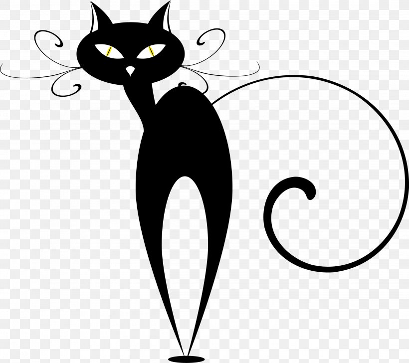 Black Cat Kitten Clip Art, PNG, 2681x2383px, Cat, Art, Artwork, Black, Black And White Download Free