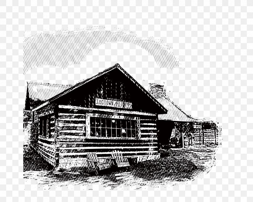 Shack Cottage House Hut Log Cabin, PNG, 1248x1000px, Shack, Barn, Black And White, Building, Cottage Download Free