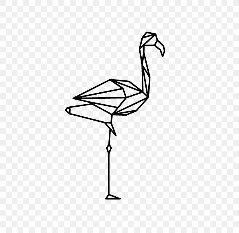 Sticker Paper Geometry Greater Flamingo Wall, PNG, 800x800px, Sticker, Adhesive, Beak, Bird, Black And White Download Free