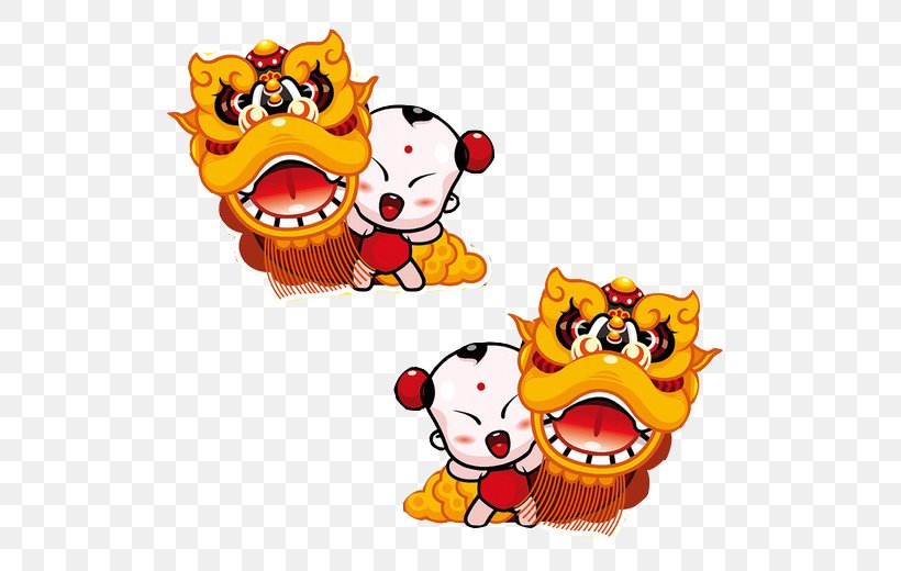 Lion Dance Dragon Dance Chinese New Year Cartoon Illustration, PNG, 520x520px, Lion Dance, Animal Figure, Cartoon, Chinese New Year, Dance Download Free