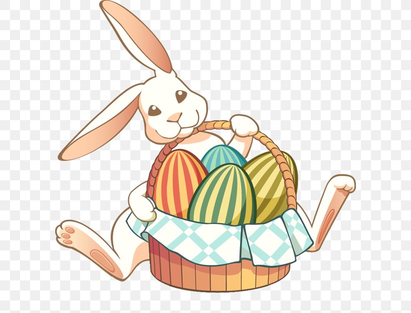 Easter Bunny Basket Rabbit Clip Art, PNG, 600x625px, Easter Bunny, Artwork, Basket, Chocolate Bunny, Easter Download Free