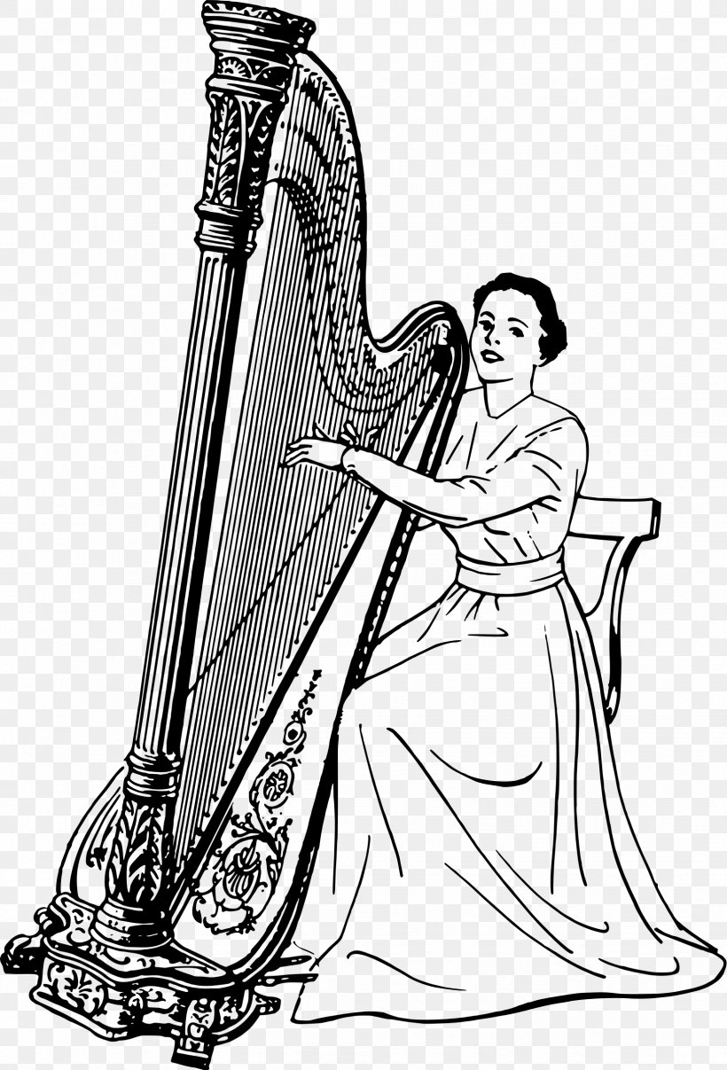 Konghou Celtic Harp String Instruments, PNG, 1629x2399px, Konghou, Black And White, Celtic Harp, Drawing, Harp Download Free