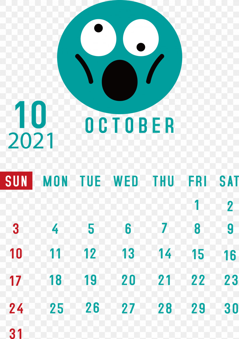 October 2021 Printable Calendar October 2021 Calendar, PNG, 2112x3000px, October 2021 Printable Calendar, Behavior, Calendar System, Emoticon, Happiness Download Free