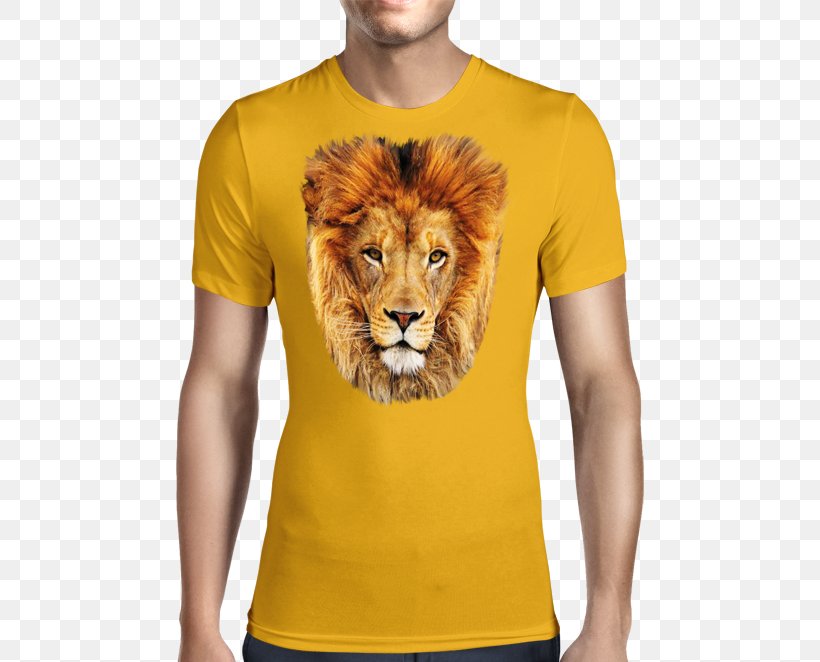 Lion T-shirt Yellow Cat, PNG, 600x662px, Lion, Big Cat, Big Cats, Blue, Carnivoran Download Free