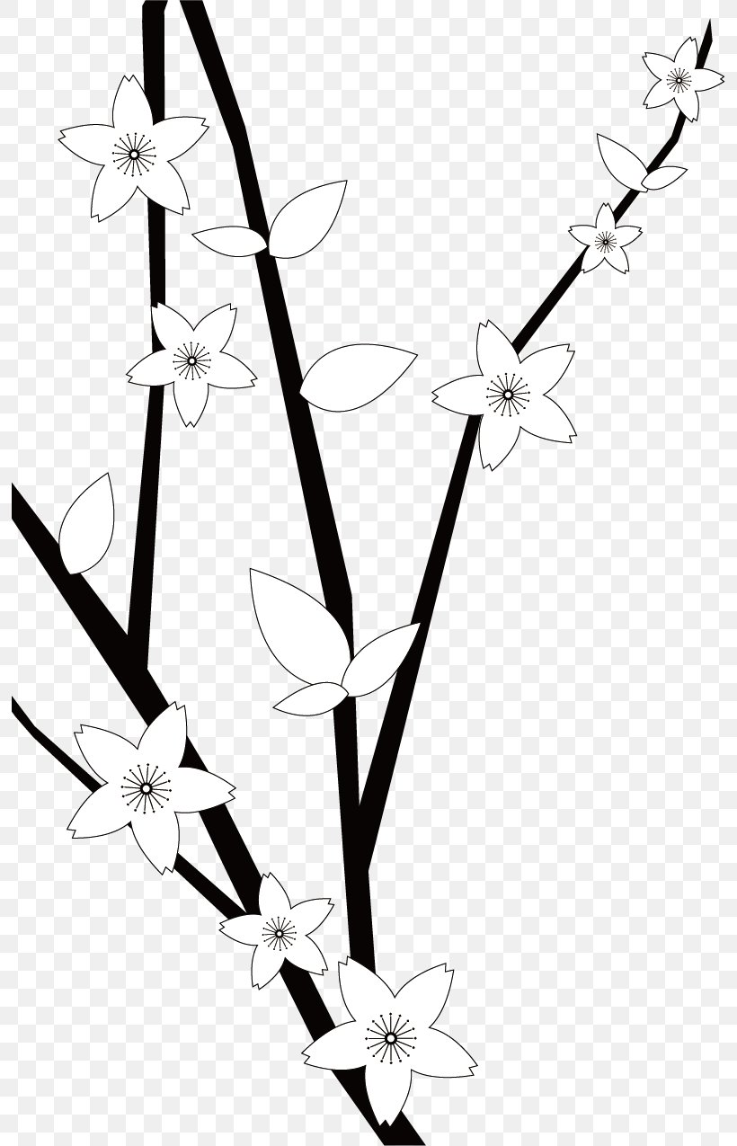 Plum Blossom Snow, PNG, 794x1275px, Plum Blossom, Black And White, Branch, Gratis, Monochrome Download Free