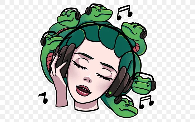 Medusa The Gorgon If(we) Sticker, PNG, 512x512px, Watercolor, Cartoon, Flower, Frame, Heart Download Free