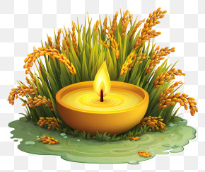 Kati Bihu - Harvest Candle Centerpiece PNG