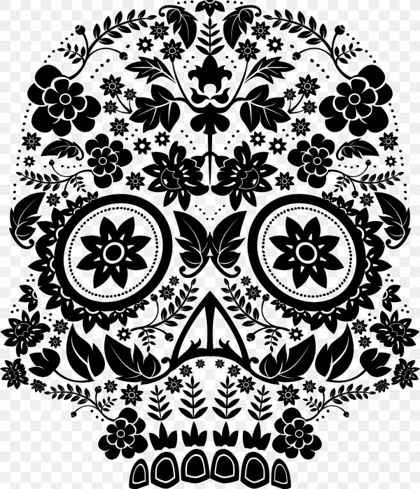 Calavera Day Of The Dead Death Human Skull Symbolism, PNG, 1000x1163px, Calavera, Art, Black, Black And White, Bone Download Free