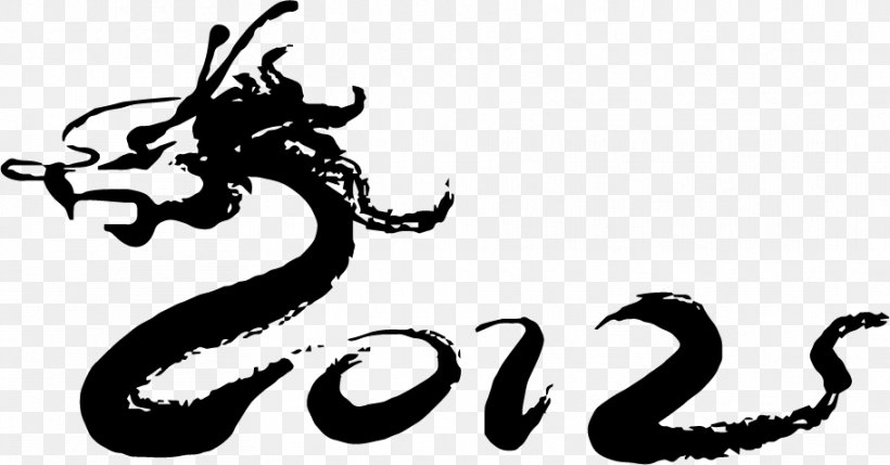 Chinese New Year Chinese Calligraphy Dragon, PNG, 911x477px, Chinese New Year, Art, Black And White, Calligraphy, Chinese Calligraphy Download Free