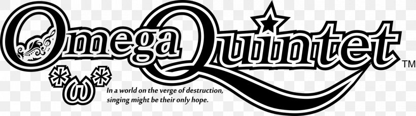 Omega Quintet PlayStation 4 Video Game Japanese Idol, PNG, 1400x391px, Omega Quintet, Black And White, Brand, Calligraphy, Compile Heart Download Free