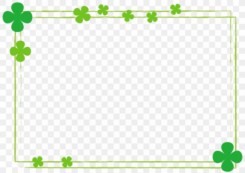 Clover Frame., PNG, 842x595px, Text, Area, Border, Color, Flower Download Free