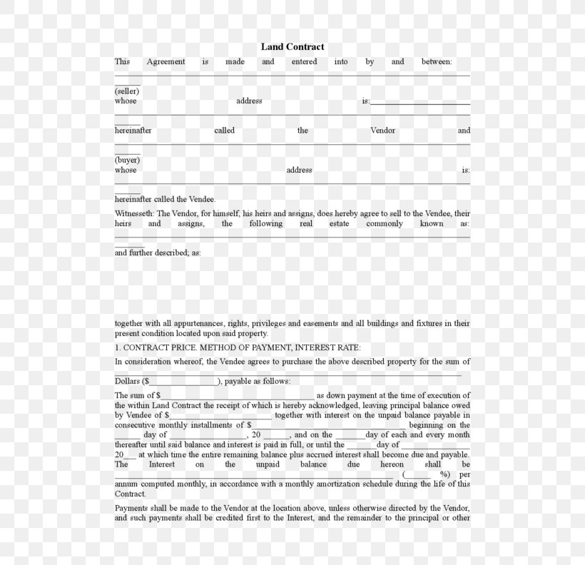 Land Contract Real Property Form Template, PNG, 612x792px, Watercolor, Cartoon, Flower, Frame, Heart Download Free