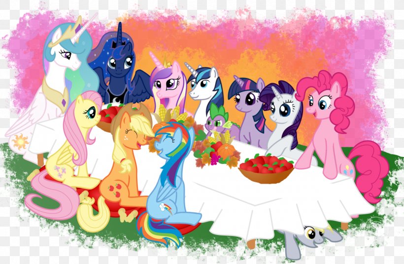 Pony Applejack Twilight Sparkle Spike Thanksgiving, PNG, 1280x837px, Pony, Applejack, Art, Cartoon, Equestria Download Free