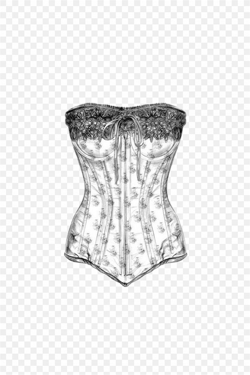Drawing Corset Bustier Sketch, PNG, 1890x2835px, Watercolor, Cartoon, Flower, Frame, Heart Download Free