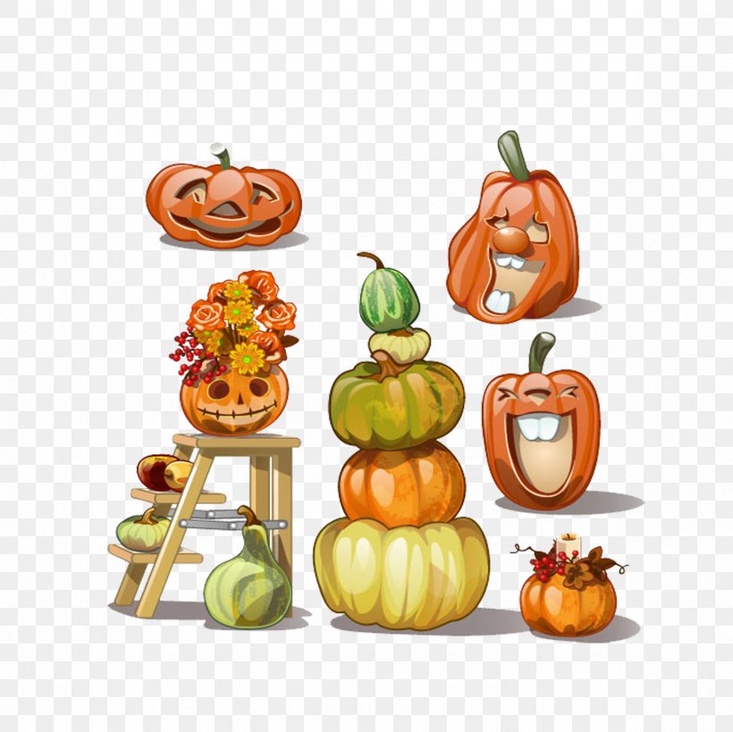 Jack-o-lantern Pumpkin Halloween, PNG, 2362x2362px, Jackolantern, Calabaza, Cartoon, Cucurbita, Food Download Free