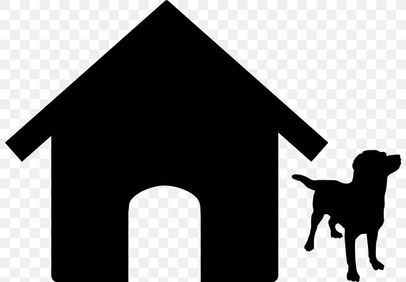 Labrador Retriever Puppy Dog Houses Clip Art, PNG, 800x569px, Labrador Retriever, Animal, Black, Black And White, Carnivoran Download Free