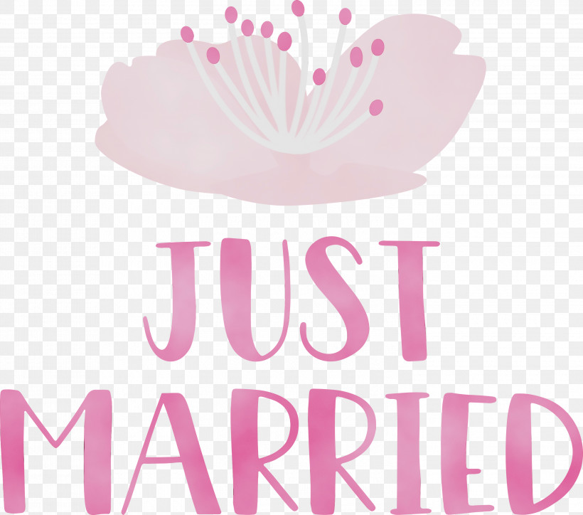 Logo Font Petal Flower Meter, PNG, 3000x2651px, Just Married, Flower, Logo, Meter, Paint Download Free