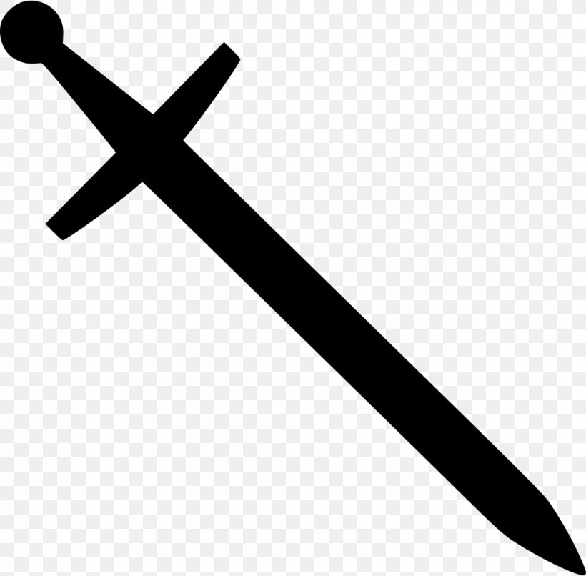 Clip Art Sword Image, PNG, 980x964px, Sword, Black And White, Cold Weapon, Cross, Knight Download Free