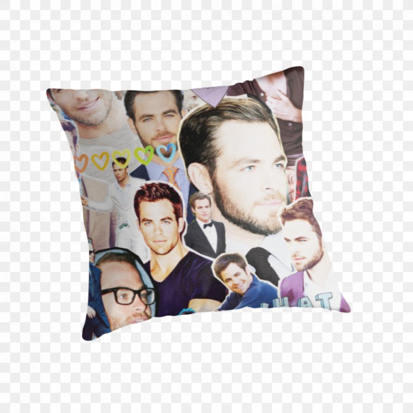 Poster Throw Pillows Collage Text Redbubble, PNG, 875x875px, Poster, Chris Pine, Collage, Cushion, Iphone Download Free
