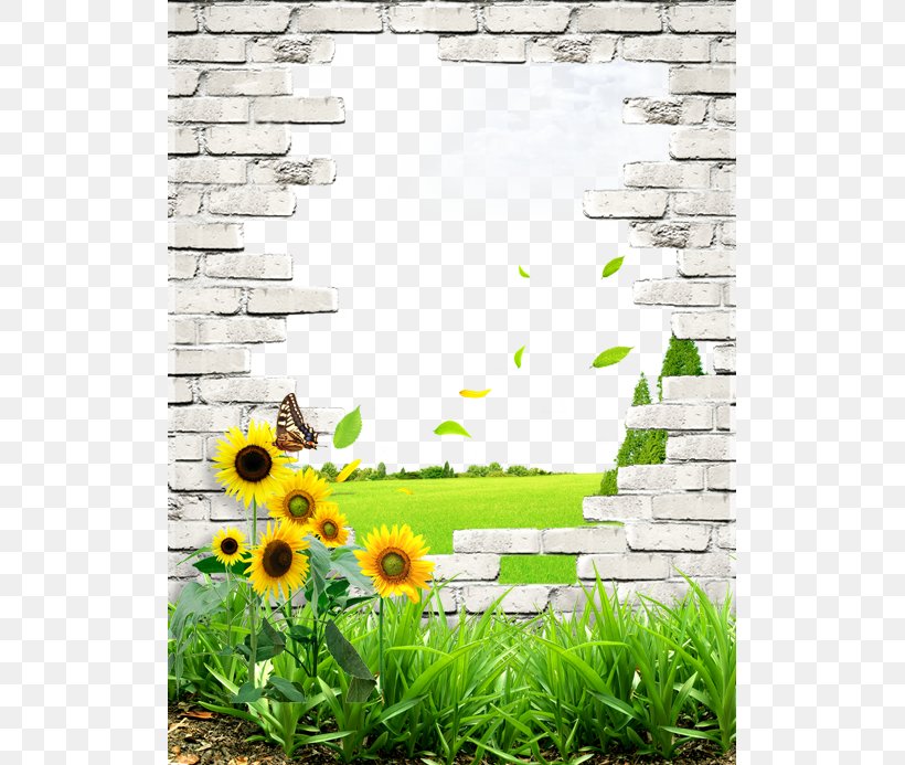 Wall Poster Brick, PNG, 515x693px, Poster, Flora, Flower, Flowering Plant, Grass Download Free