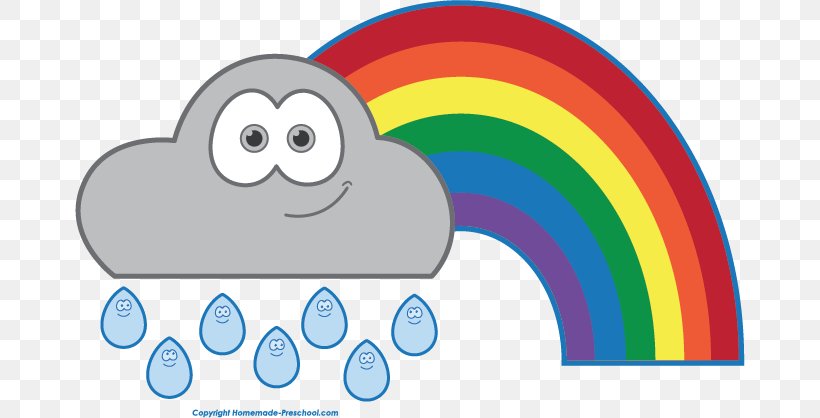 Rainbow Cloud Clip Art, PNG, 670x418px, Rain, Animal, Area, Behavior, Cartoon Download Free