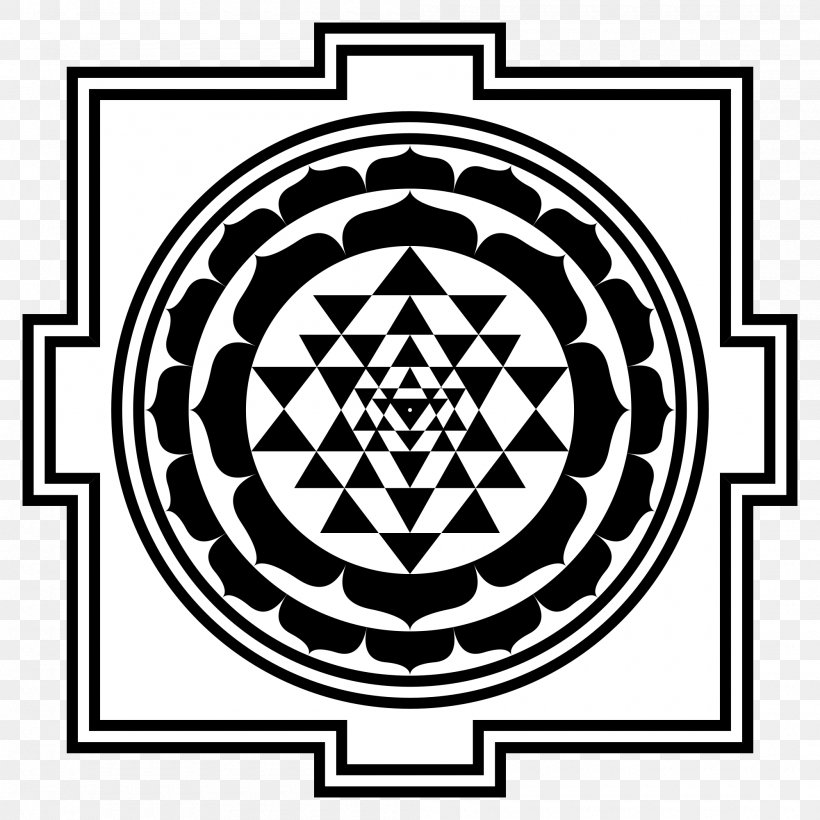 Shiva Sri Yantra Symbol Sacred Geometry, PNG, 2000x2000px, Shiva, Area, Art, Bindu, Black And White Download Free