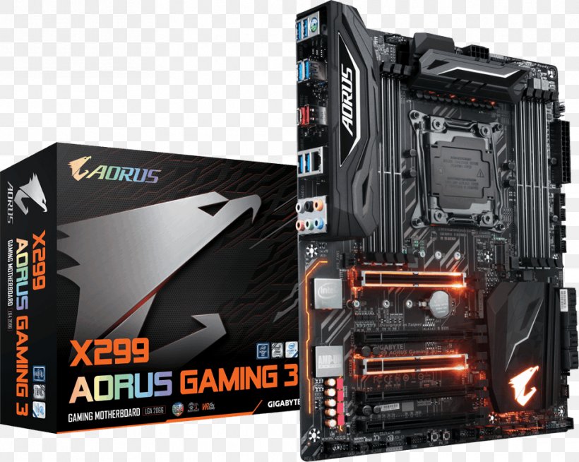 LGA 2066 Intel X299 TOP Gaming Motherboard X299 AORUS Gaming 9, PNG, 961x767px, Lga 2066, Atx, Computer Accessory, Computer Case, Computer Component Download Free