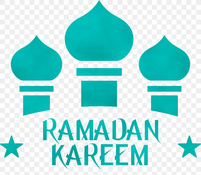 Turquoise Aqua Teal Logo Font, PNG, 3000x2610px, Ramadan Mubarak, Aqua, Logo, Paint, Ramadan Kareem Download Free