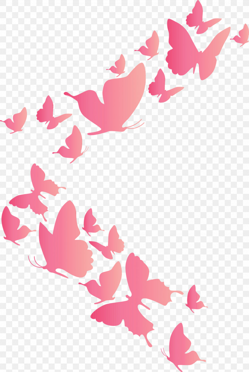 Pink M Pattern M-095, PNG, 2003x3000px, Butterfly Background, Flying Butterfly, M095, Paint, Pink M Download Free