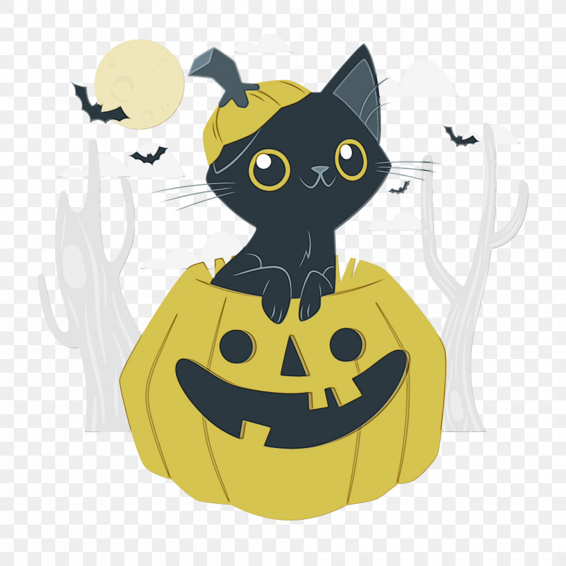 Cat Snout Whiskers Cartoon Character, PNG, 2000x2000px, Halloween, Cartoon, Cat, Catlike, Cats M Download Free