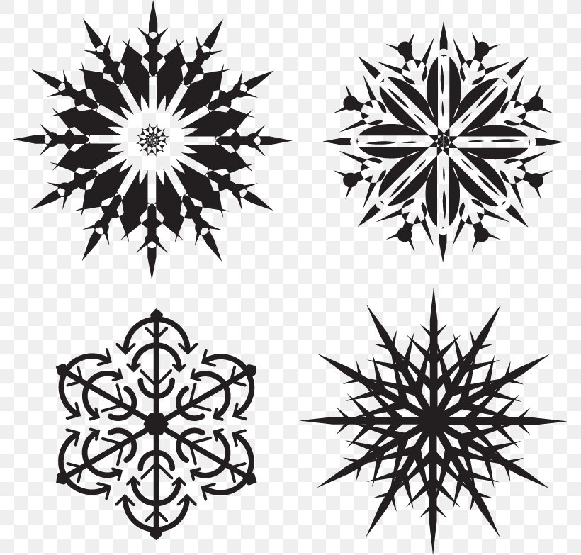 Snowflake Illustration, PNG, 783x783px, Snowflake, Black And White, Crystal, Iconfinder, Monochrome Download Free