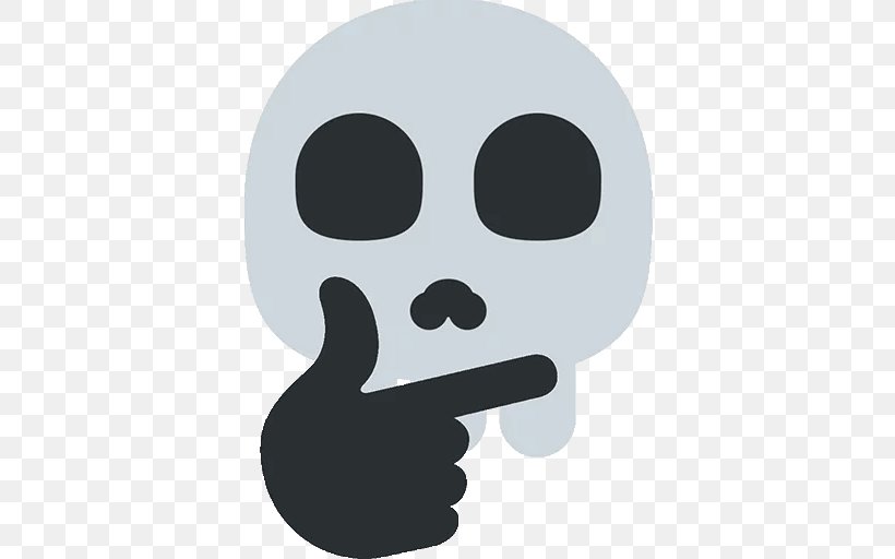 Emoji Telegram Sticker Skull Thought, PNG, 512x512px, Emoji, Artificial Intelligence, Bone, Discord, Head Download Free