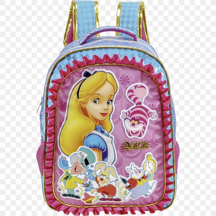 Alice's Adventures In Wonderland Backpack Suitcase Lunchbox Nonsense, PNG, 1000x1000px, Backpack, Bag, Doll, Friends, Human Back Download Free