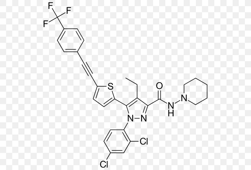 Rimonabant TM-38837 Inverse Agonist Cannabinoid Receptor Type 1 Drug, PNG, 550x556px, Rimonabant, Agonist, Area, Auto Part, Black And White Download Free