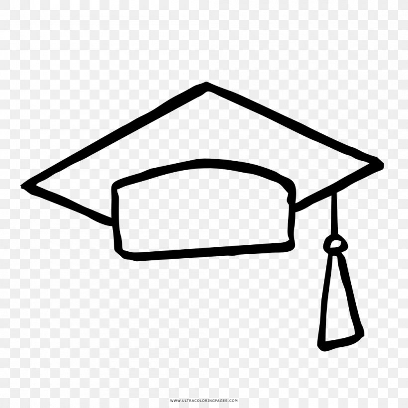Square Academic Cap Coloring Book Drawing Graduation Ceremony Hat, PNG, 1000x1000px, Square Academic Cap, Area, Black And White, Book, Coloring Book Download Free