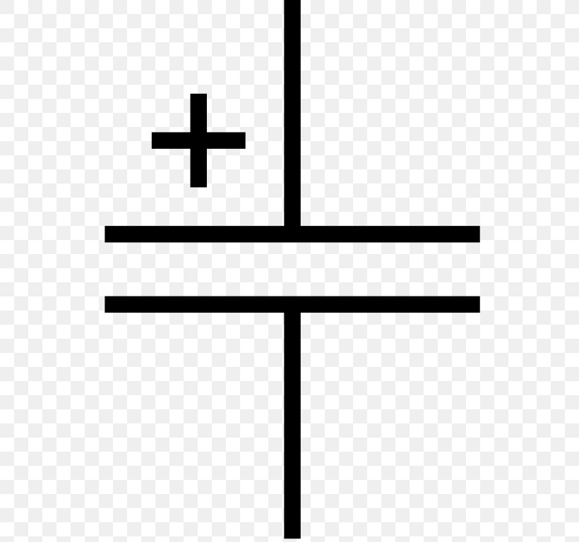 Electrolytic Capacitor Electronic Symbol Wiring Diagram, PNG, 656x768px, Capacitor, Area, Black And White, Capacitance, Cross Download Free