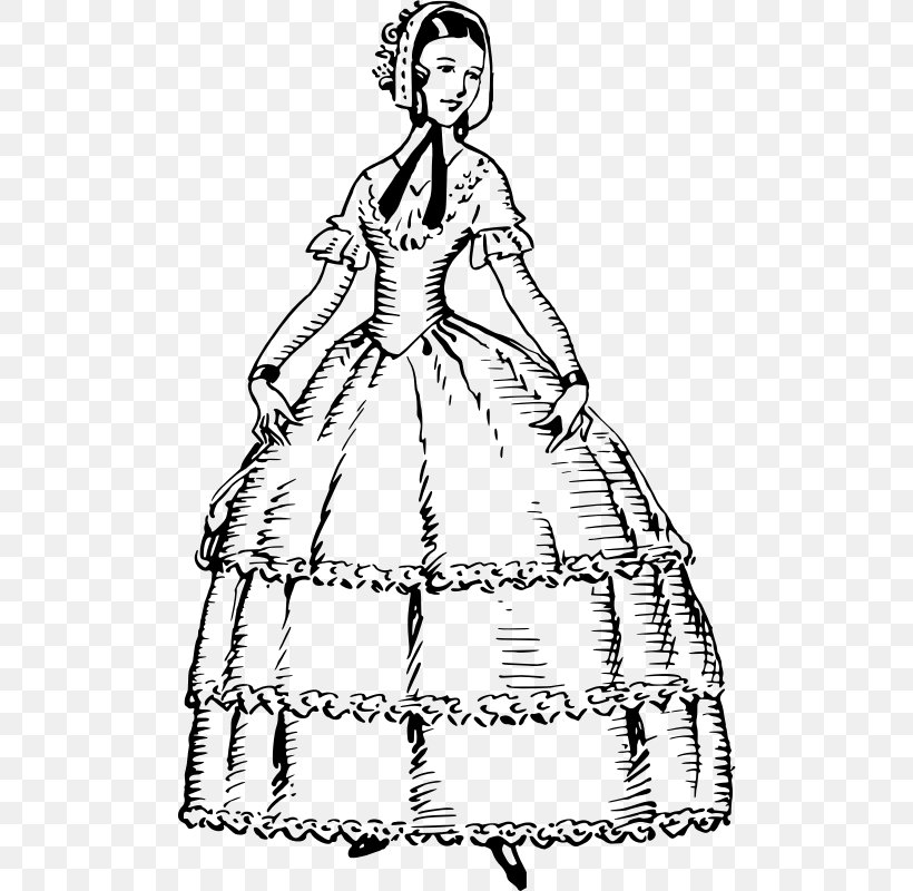 Gown Dress Clip Art, PNG, 502x800px, Gown, Art, Artwork, Black And White, Clothing Download Free