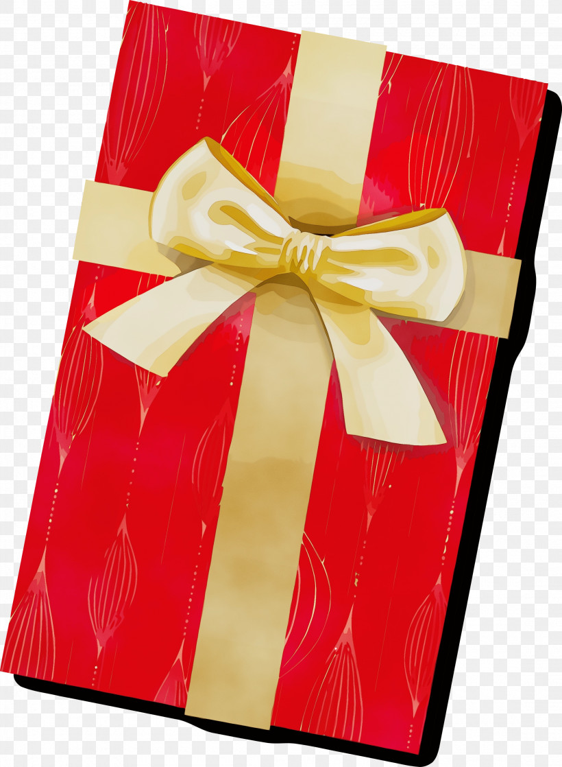 Red Gift Wrapping Yellow Present Ribbon, PNG, 2200x3000px, Happy New Year Gift, Gift Wrapping, New Year Gifts, Paint, Present Download Free