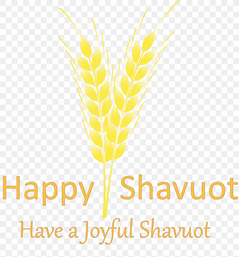 Yellow Font Text Line Leaf, PNG, 2736x2950px, Happy Shavuot, Grass Family, Leaf, Line, Logo Download Free