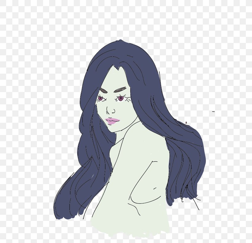Black Hair Face Long Hair, PNG, 612x792px, Watercolor, Cartoon, Flower, Frame, Heart Download Free