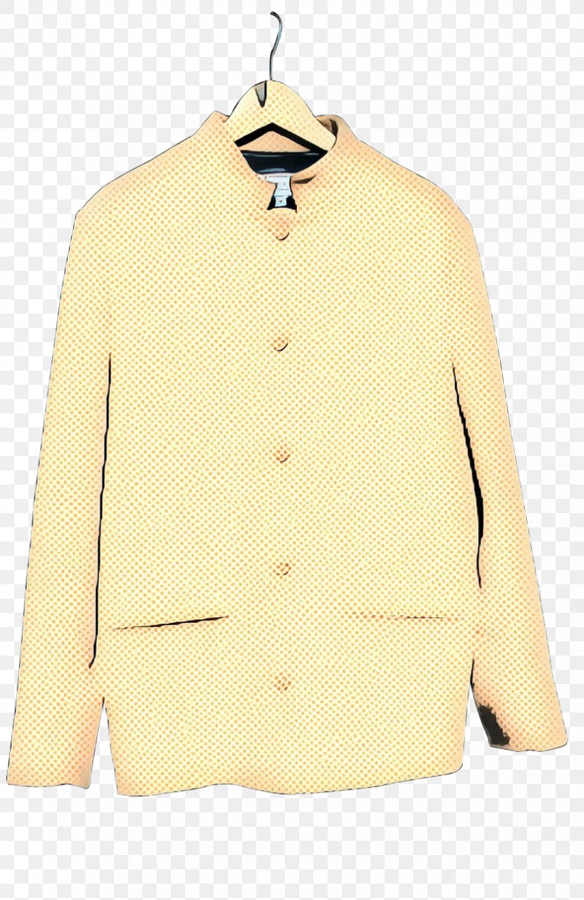 Clothing Outerwear Yellow Sleeve Collar, PNG, 828x1276px, Pop Art, Beige, Blazer, Button, Clothing Download Free
