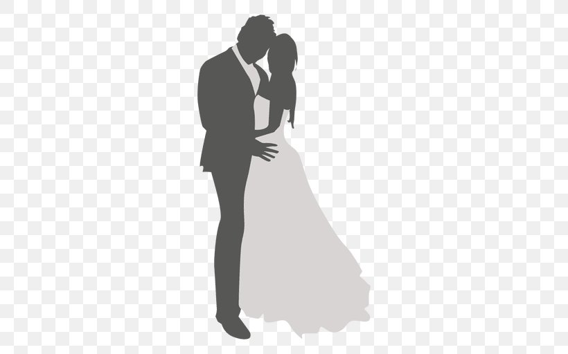Silhouette Wedding Dance, PNG, 512x512px, Silhouette, Black And White, Bride, Bridegroom, Couple Download Free