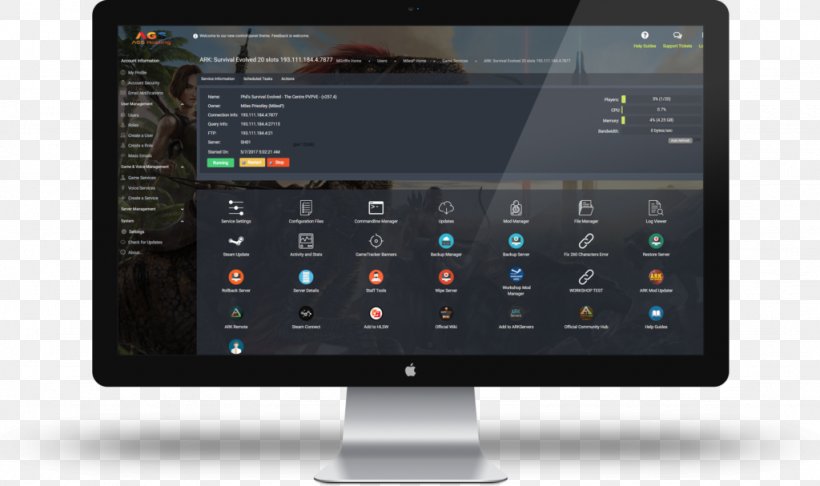 ARK: Survival Evolved Computer Software Computer Servers Computer Hardware CPanel, PNG, 1024x607px, 247 Service, Ark Survival Evolved, Computer, Computer Hardware, Computer Servers Download Free