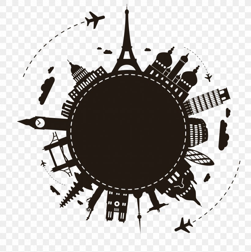 Earth Travel Illustration, PNG, 1667x1672px, Earth, Black And White, Brand, Poster, Travel Download Free