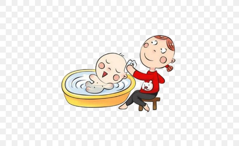 Bathing Infant Postpartum Confinement Child, PNG, 500x500px, Bathing, Area, Art, Boy, Cartoon Download Free