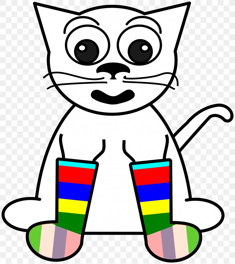 Cat Sock Line Art Clip Art, PNG, 3333x3746px, Cat, Area, Art, Artwork, Black And White Download Free