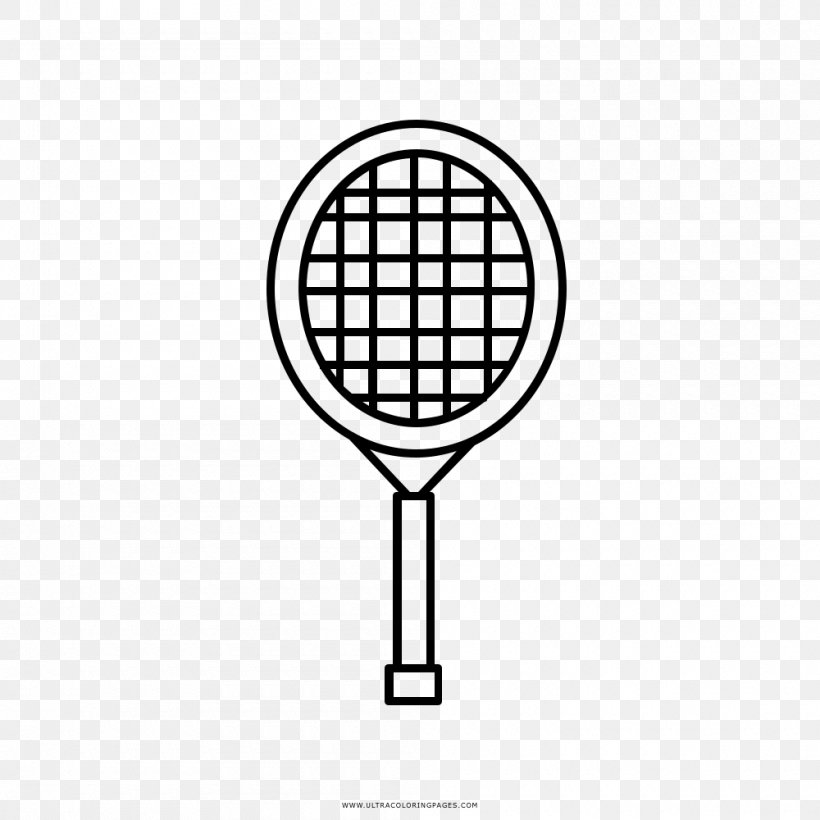 Racket Tennis Drawing Rakieta Tenisowa Sport, PNG, 1000x1000px, Racket, Area, Badminton, Black And White, Coloring Book Download Free