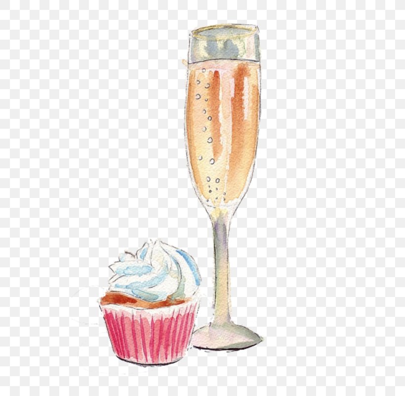 Champagne Cupcake Watercolor Painting Prosecco, PNG, 800x800px, Champagne, Art, Bottle, Buttercream, Cake Download Free