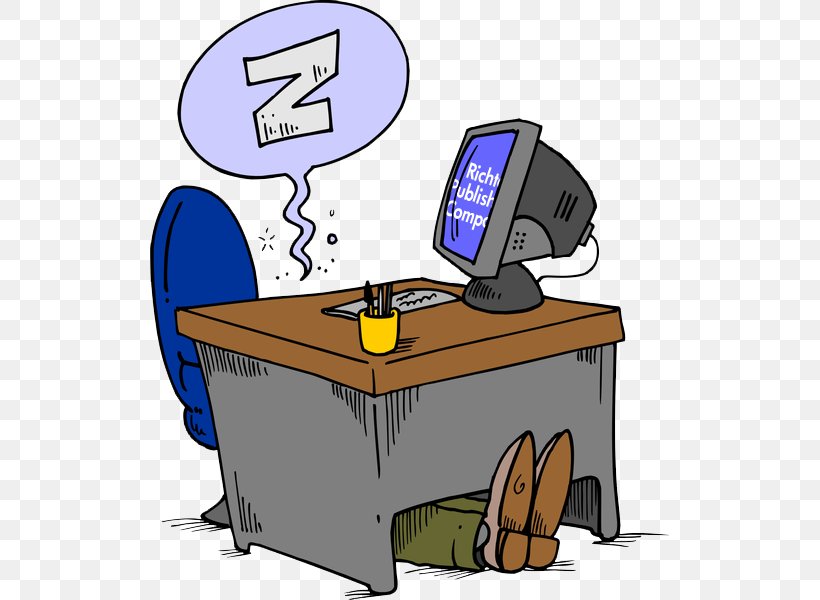 Desk Sleep Clip Art, PNG, 519x600px, Desk, Businessperson, Cartoon, Communication, Computer Download Free